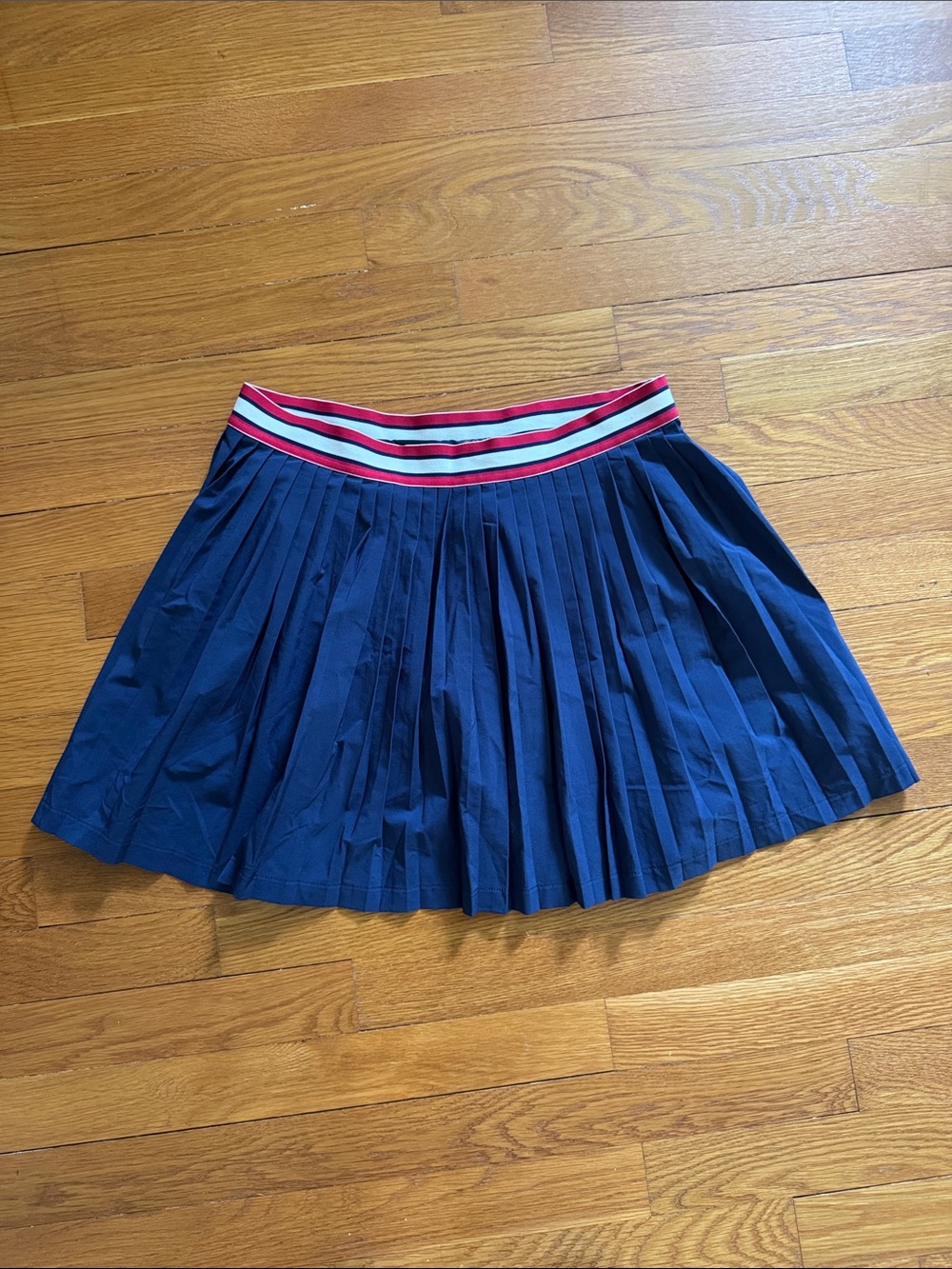 Lilly Pulitzer Navy Pleated Skort with Red & White Striped Waistband